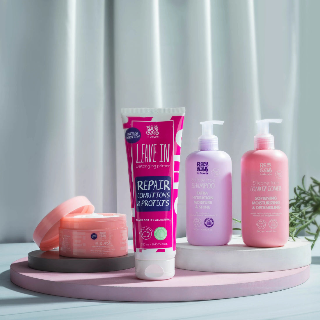 Repair & recovery (Free sulfate shampoo - conditioner - mask - leave in) - Plumpy