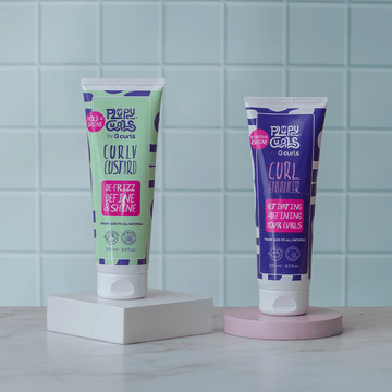 Plumpy Curls Freeze Your Curls set with Curly Custard and Curl Enhancer styling products for curly hair