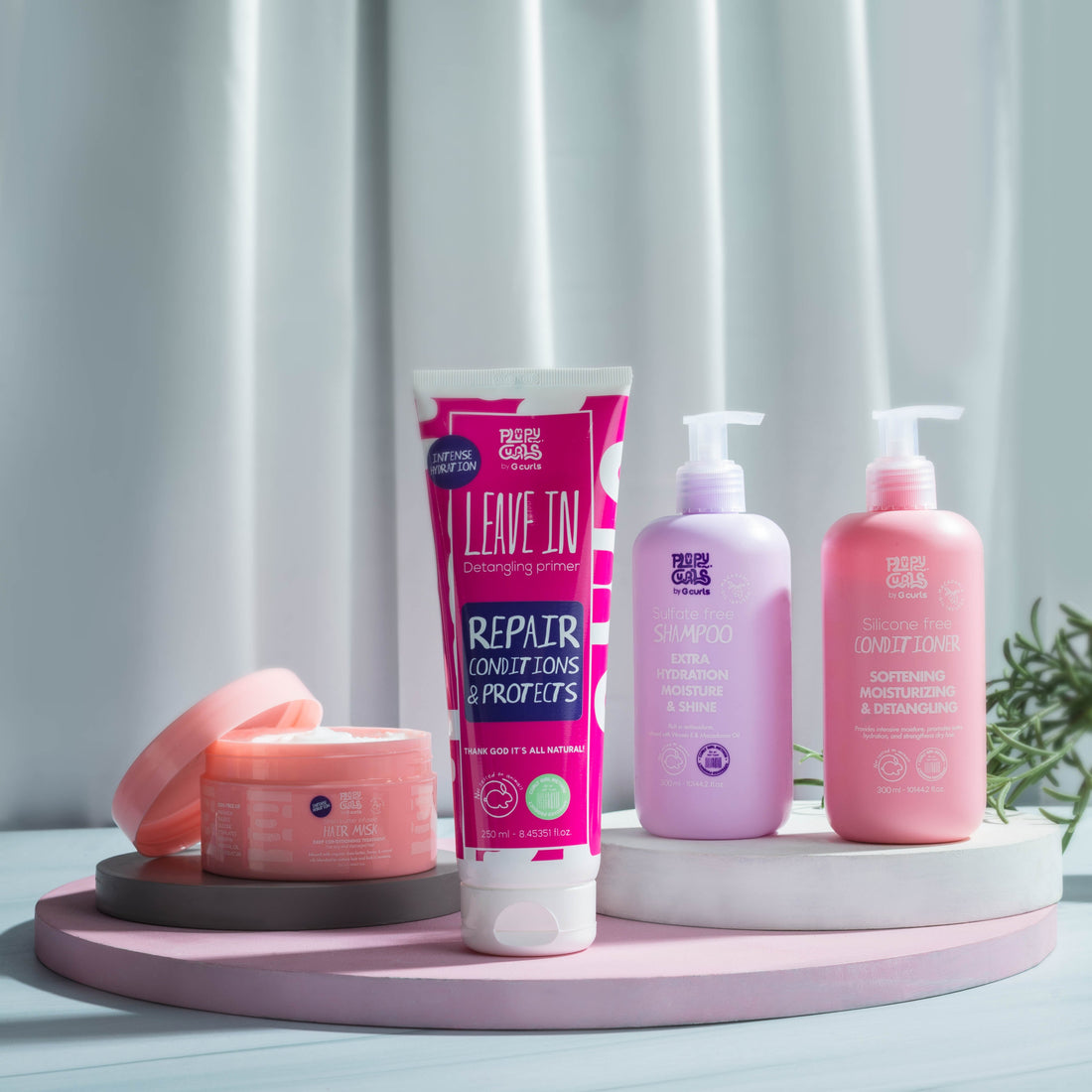 Repair & recovery (Free sulfate shampoo - conditioner - mask - leave in) - Plumpy